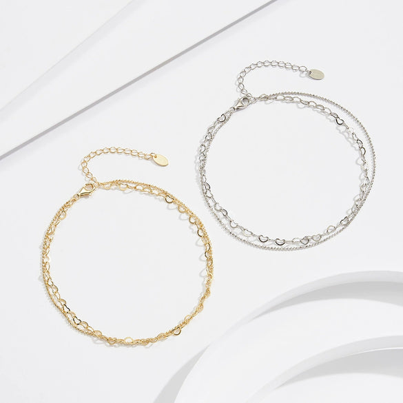 Wholesale Women's S925 Sterling Silver Geometric Anklets In Various Hotselling Styles