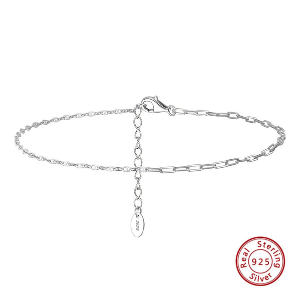Wholesale Women's S925 Sterling Silver Geometric Anklets In Various Hotselling Styles