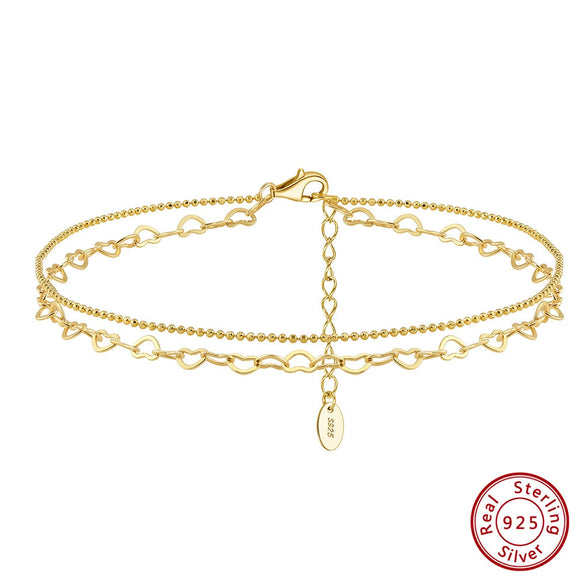 Wholesale Women's S925 Sterling Silver Geometric Anklets In Various Hotselling Styles