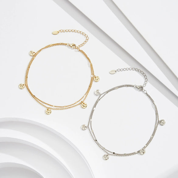 Wholesale Women's S925 Sterling Silver Geometric Anklets In Various Hotselling Styles