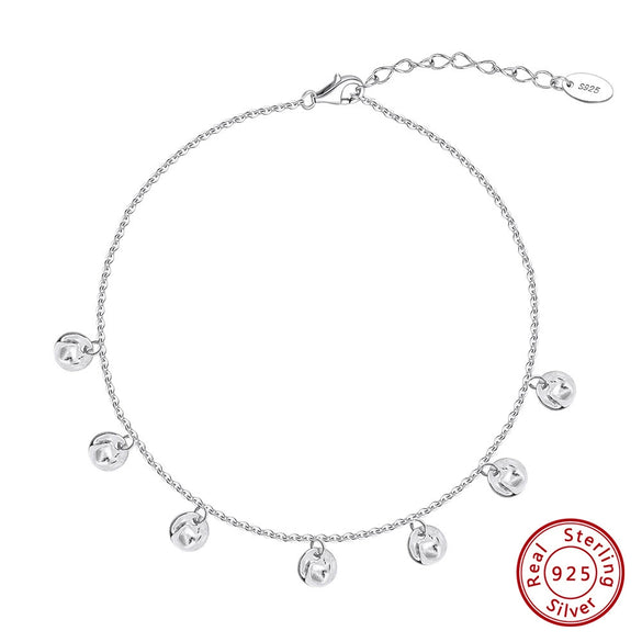 Wholesale Women's S925 Sterling Silver Geometric Anklets In Various Hotselling Styles