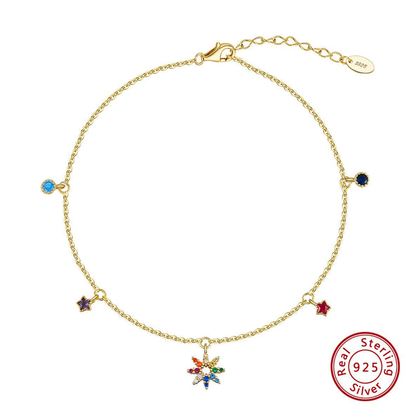 Wholesale Women's S925 Sterling Silver Geometric Anklets In Various Hotselling Styles