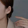 Wholesale Women's S925 Sterling Silver Geometric Aurora Moonstone Earrings Small And Fresh Style With Electroplating
