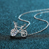 Wholesale Women's S925 Sterling Silver Geometric Bicycle Necklace With Electroplating