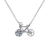 Wholesale Women's S925 Sterling Silver Geometric Bicycle Necklace With Electroplating