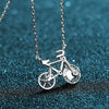 Wholesale Women's S925 Sterling Silver Geometric Bicycle Necklace With Electroplating