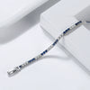 Wholesale Women's S925 Sterling Silver Geometric Blue And White Double Zirconium Tennis Bracelet With Electroplating