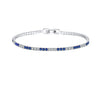 Wholesale Women's S925 Sterling Silver Geometric Blue And White Double Zirconium Tennis Bracelet With Electroplating