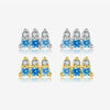 Wholesale Women's S925 Sterling Silver Geometric Blue Stone Zircon Earrings Electroplated With Platinum And 18K Gold