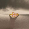 Wholesale Women's S925 Sterling Silver Geometric Bow Buckle Ring With Electroplating