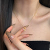 Wholesale Women's S925 Sterling Silver Geometric Bow Pendant Necklace With Electroplating And Cross Chain