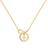 Wholesale Women's S925 Sterling Silver Geometric Bow Pendant Necklace With Electroplating And Cross Chain