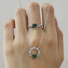 Wholesale Women's S925 Sterling Silver Geometric Branches And Leaves Water Grass Agate Love Ring With Electroplating