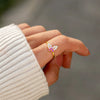 Wholesale Women's S925 Sterling Silver Geometric Butterfly Ring With Electroplating