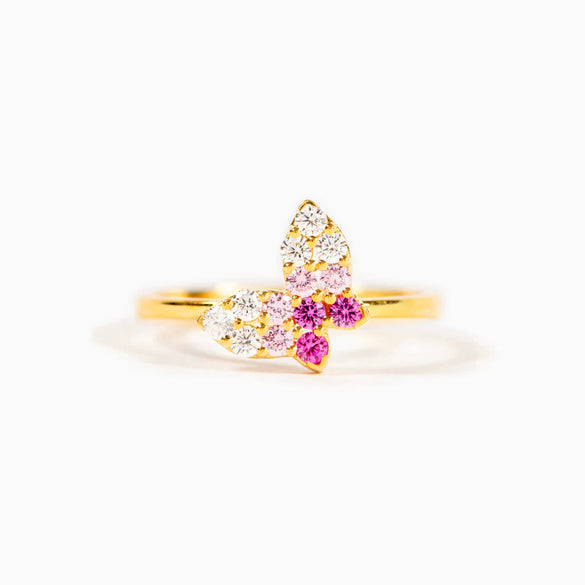Wholesale Women's S925 Sterling Silver Geometric Butterfly Ring With Electroplating