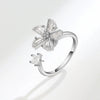 Wholesale Women's S925 Sterling Silver Geometric Butterfly Rotating Ring With Micro Inlaid Zircon And Electroplating