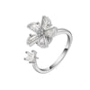Wholesale Women's S925 Sterling Silver Geometric Butterfly Rotating Ring With Micro Inlaid Zircon And Electroplating