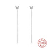 Wholesale Women's S925 Sterling Silver Geometric C Type Chain Tassel Butterfly Earrings