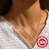 Wholesale Women's S925 Sterling Silver Geometric Circle Clavicle Chain Necklace With Diamond Embedded And Electroplating