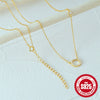 Wholesale Women's S925 Sterling Silver Geometric Circle Micro Inlaid Diamond Necklace With Electroplating And O Chain