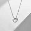 Wholesale Women's S925 Sterling Silver Geometric Circle Microinlaid Zircon Cross Chain Clavicle Necklace With Electroplating