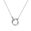 Wholesale Women's S925 Sterling Silver Geometric Circle Microinlaid Zircon Cross Chain Clavicle Necklace With Electroplating