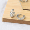 Wholesale Women's S925 Sterling Silver Geometric Circle Shape Hollow Electroplated Earrings