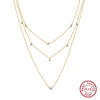 Wholesale Women's S925 Sterling Silver Geometric Clavicle Chain Necklace With Electroplating Design