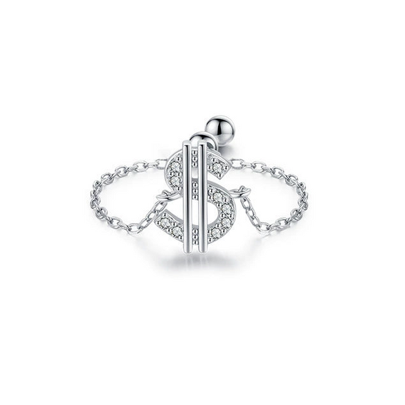 Wholesale Women's S925 Sterling Silver Geometric Creative Microinlaid Note Ring Jewelry With Original Design