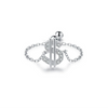 Wholesale Women's S925 Sterling Silver Geometric Creative Microinlaid Note Ring Jewelry With Original Design