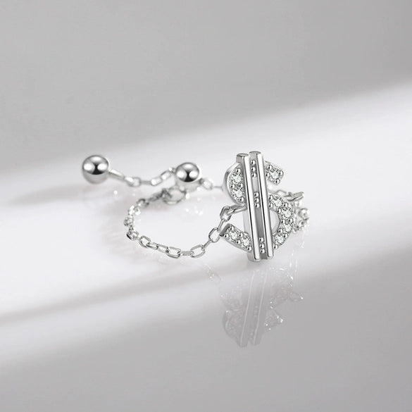 Wholesale Women's S925 Sterling Silver Geometric Creative Microinlaid Note Ring Jewelry With Original Design