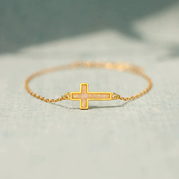 Wholesale Women's S925 Sterling Silver Geometric Cross Bracelet With Electroplating