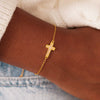 Wholesale Women's S925 Sterling Silver Geometric Cross Bracelet With Electroplating