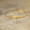 Wholesale Women's S925 Sterling Silver Geometric Cross Bracelet With Electroplating