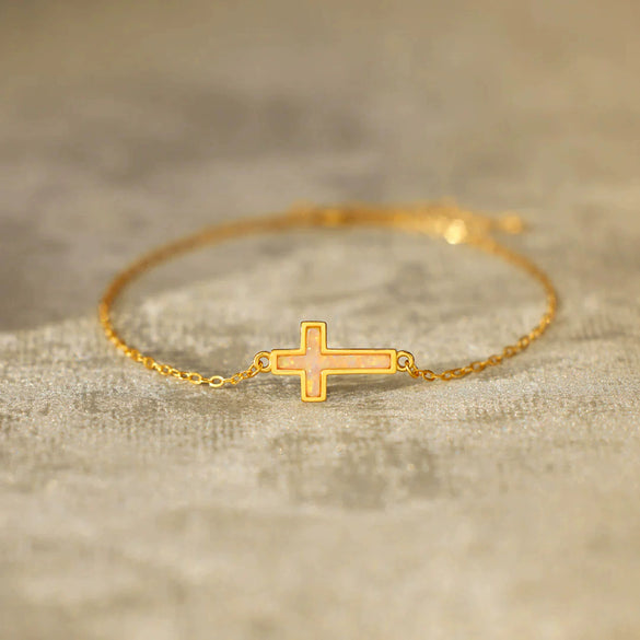 Wholesale Women's S925 Sterling Silver Geometric Cross Bracelet With Electroplating