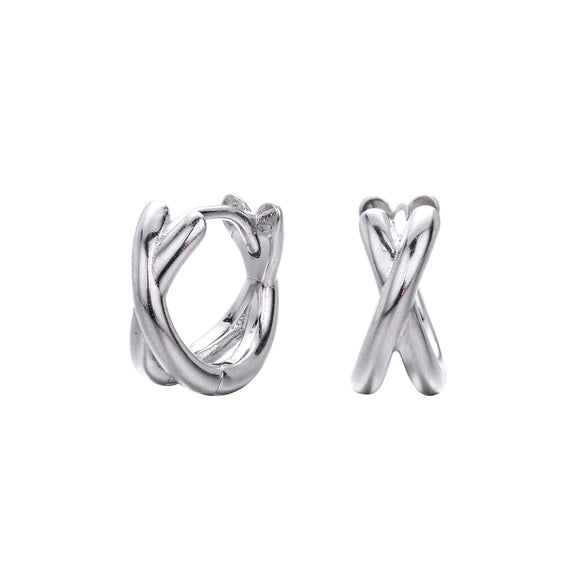 Wholesale Women's S925 Sterling Silver Geometric Cross Electroplated Ear Buckle