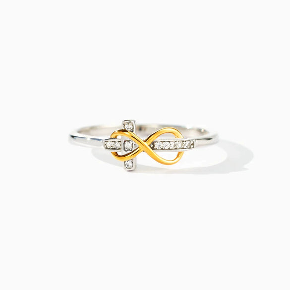 Wholesale Women's S925 Sterling Silver Geometric Cross Electroplated Two Color Ring
