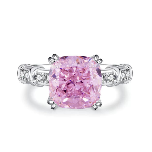 Wholesale Women's S925 Sterling Silver Geometric Cross Ring With Ice Flower Cut And Electroplating