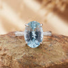 Wholesale Women's S925 Sterling Silver Geometric Crystal And Colored Gemstone Ring In Light Luxury Style