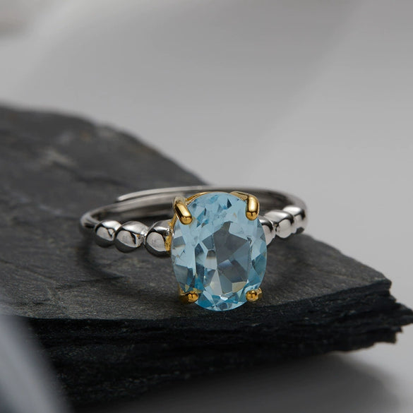 Wholesale Women's S925 Sterling Silver Geometric Crystal Inlay Treasure Ring