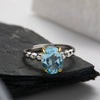 Wholesale Women's S925 Sterling Silver Geometric Crystal Inlay Treasure Ring