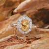 Wholesale Women's S925 Sterling Silver Geometric Crystal Ring Set With Crystal