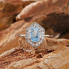 Wholesale Women's S925 Sterling Silver Geometric Crystal Ring Set With Crystal