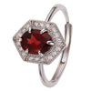 Wholesale Women's S925 Sterling Silver Geometric Crystal Ring Set With Crystal