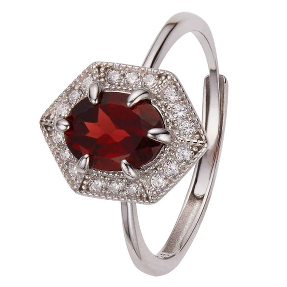 Wholesale Women's S925 Sterling Silver Geometric Crystal Ring Set With Crystal