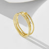 Wholesale Women's S925 Sterling Silver Geometric Cut Out Diamond Ring