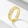 Wholesale Women's S925 Sterling Silver Geometric Cut Out Diamond Ring