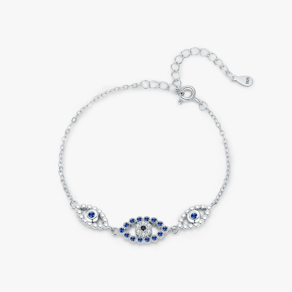Wholesale Women's S925 Sterling Silver Geometric Cut Out Eye Bracelet Electroplated Light Luxury Style