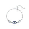 Wholesale Women's S925 Sterling Silver Geometric Cut Out Eye Bracelet Electroplated Light Luxury Style