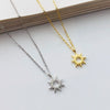Wholesale Women's S925 Sterling Silver Geometric Cut Out Sun Necklace With Cross Chain And Electroplating
